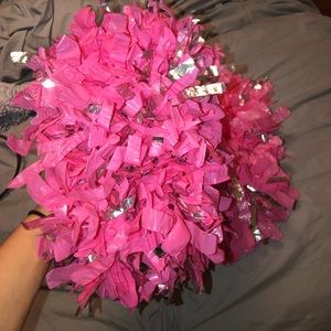 Pink Cheerleading Pom Poms
